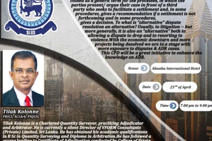 ADR in Construction CPD Oman Tilak Kolonne SLQS event