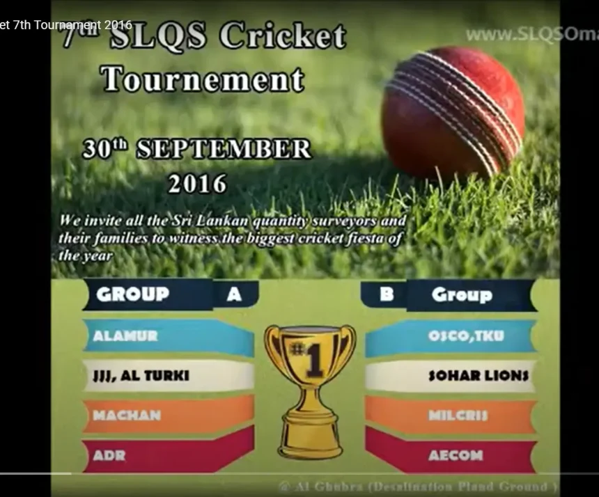 7th SLQS Cricket Tournament in Oman, held on 30th September 2016 with Sri Lankan Quantity Surveyor teams and families