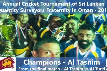 Congratulations to Al Tasnim Team, champions of the 10th SLQS Oman Cricket Tournament 2019 after defeating Al Turki