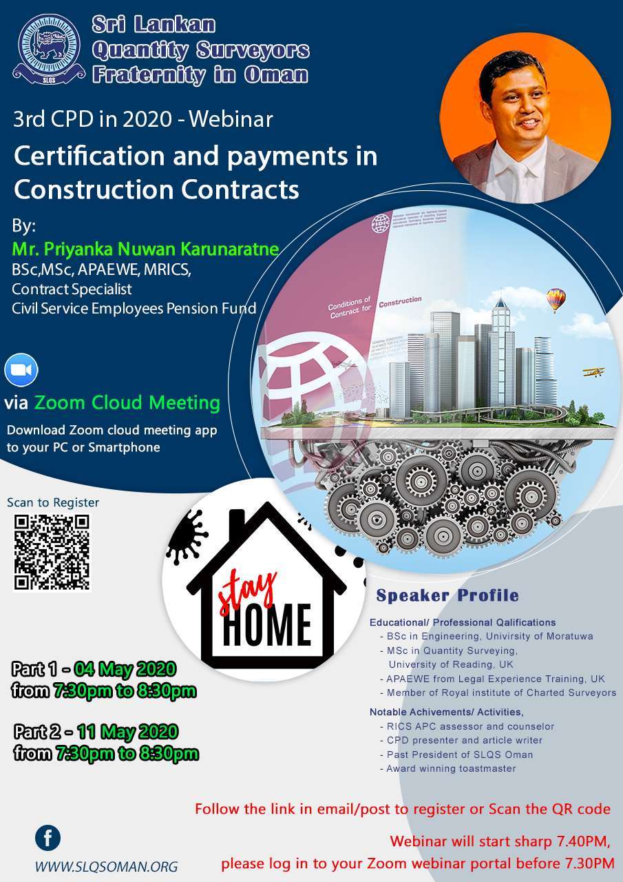 2020 : 03rd CPD (Webinar) :Certification and payments in Construction Contracts