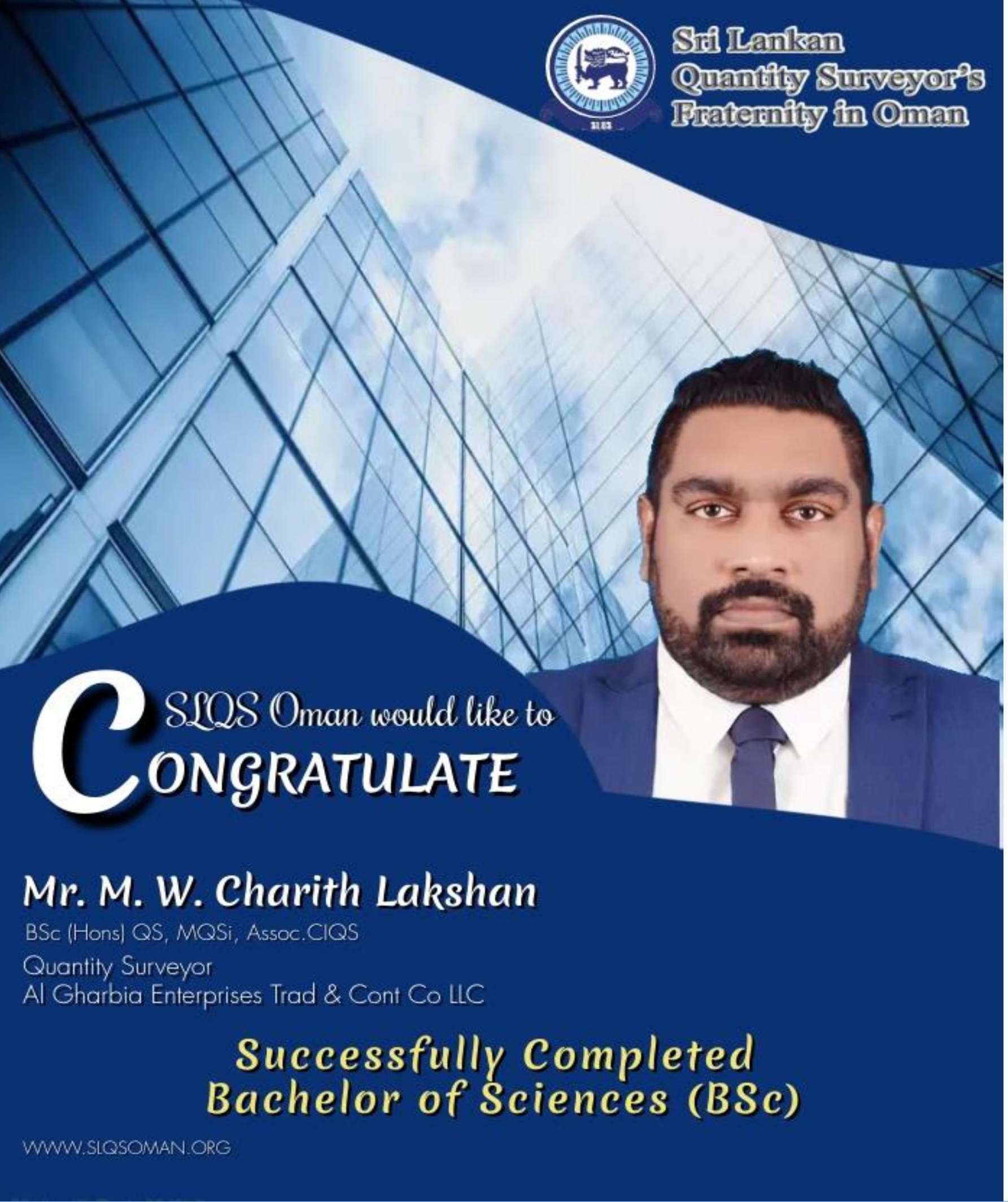 Congratulations!! Mr. Charith Lakshan!! For successfully completion of BSc.