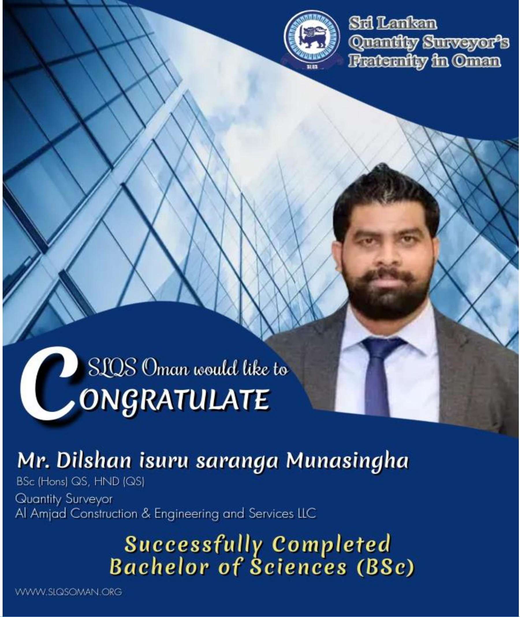 Congratulations!! Mr. Dilshan Munasingha!! For successfully completion of BSc.