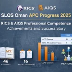 SLQS Oman APC Progress 2025 RICS AIQS achievements and professional competence development