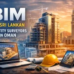 Building Information Modelling BIM for Sri Lankan Quantity Surveyors in Oman showing 3D construction model and cost estimation tools