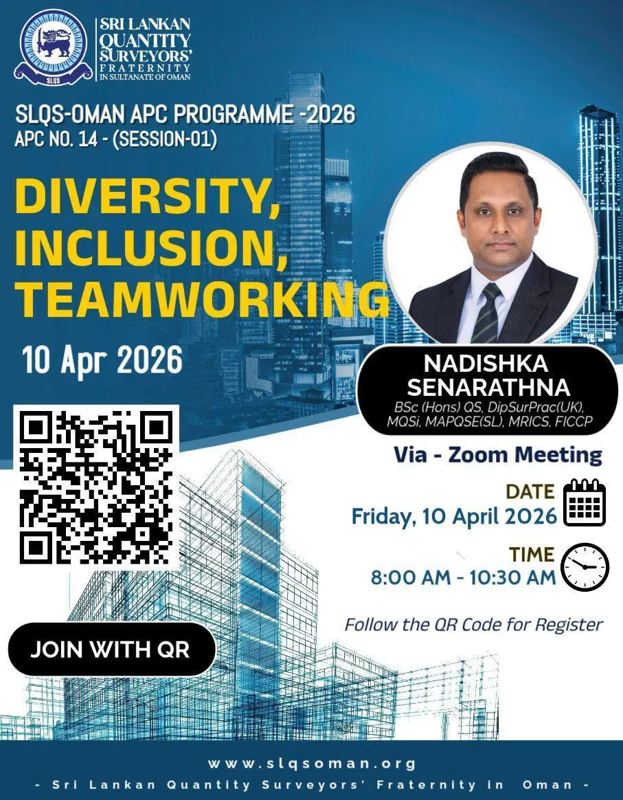 SLQS Oman APC Programme 2026 Diversity Inclusion Teamworking Session Flyer